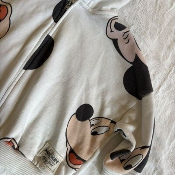 Zara Mickey Mouse Zip Up Sweater Size 2-3 Years - Picture 3 of 6